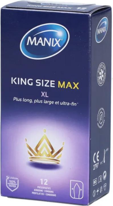 Manix King Size» Max XL - 12 hauchzarte XL-Kondome mit erregender Spezialform (12 Stk.)