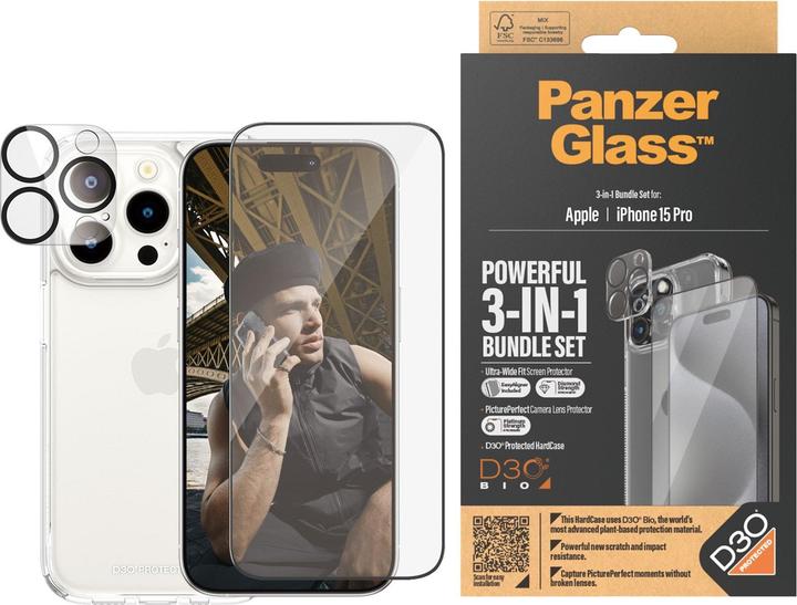 Immagine prodotto PanzerGlass Confezione 3-in-1 (1 Pezzo/i, Apple iPhone 15 Pro)