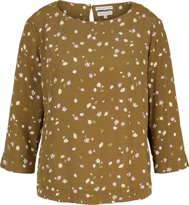 Produktbild Tom Tailor Bluse Gemusterte Sommerbluse mit U-Boot Ausschnitt (40)