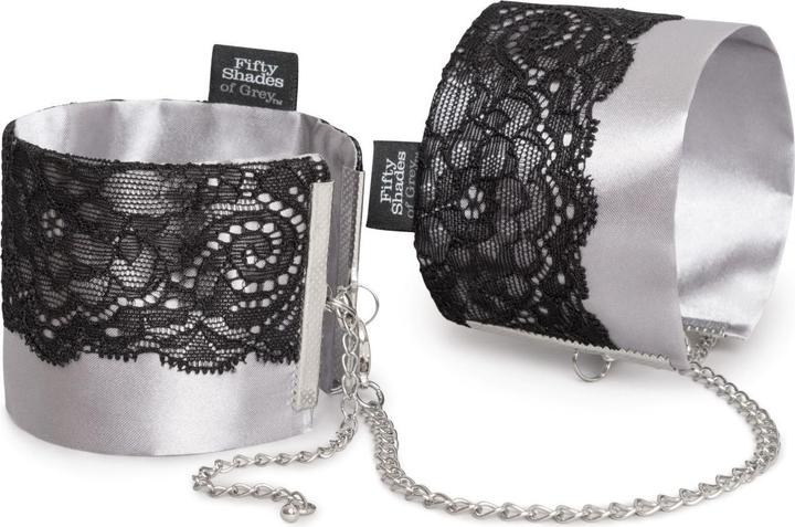 Image du produit Fifty Shades of Grey Poignets Play Nice Satin & Dentelle - Noir