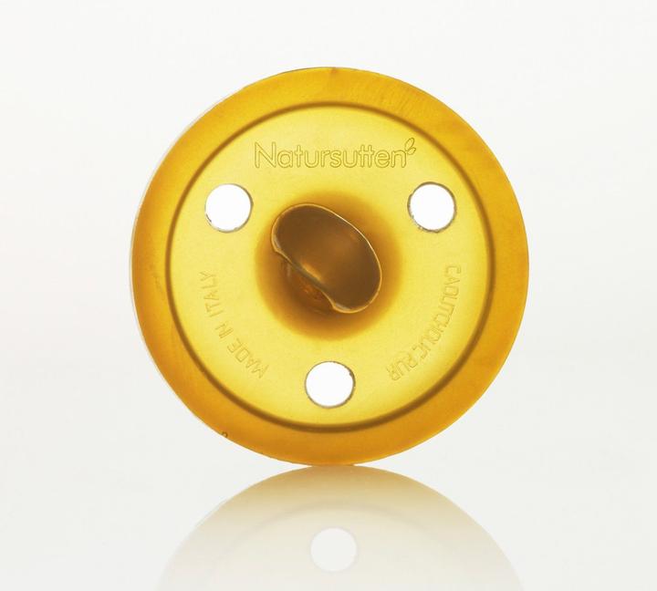 Actual product image Natursutten Organic Soother Round Shield Cherry Shape M 6-12 months (6 - 12 M.)