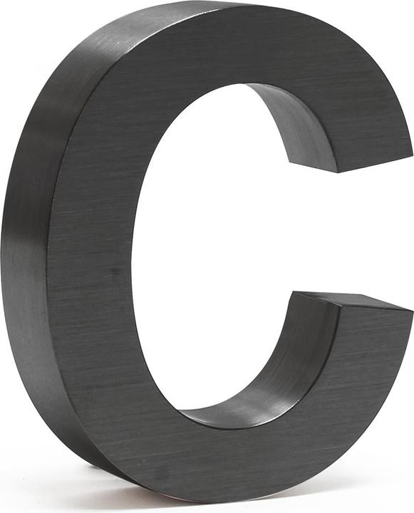 Image du produit Wiltec Plaque Numéro Maison "c" Arial Anthracite 3D 15cm Acier fin Résistant intempéries Matériel