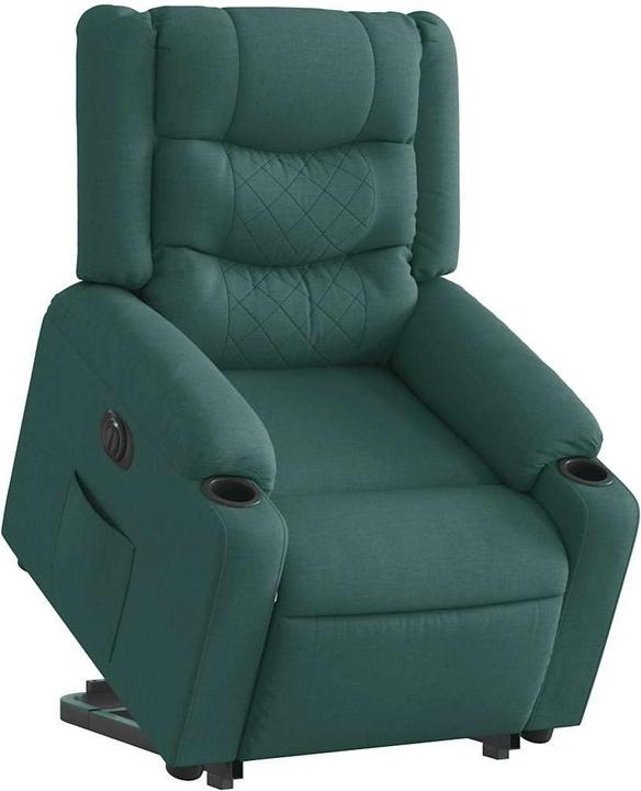 Immagine prodotto VidaXL Poltrona massaggiante elettrica con ausilio per la risalita Tessuto verde scuro