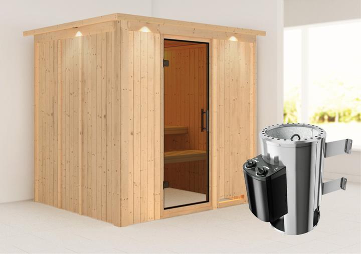 Actual product image Karibu Daria with roof wreath (Plug & Play 3.6 KW internal control)