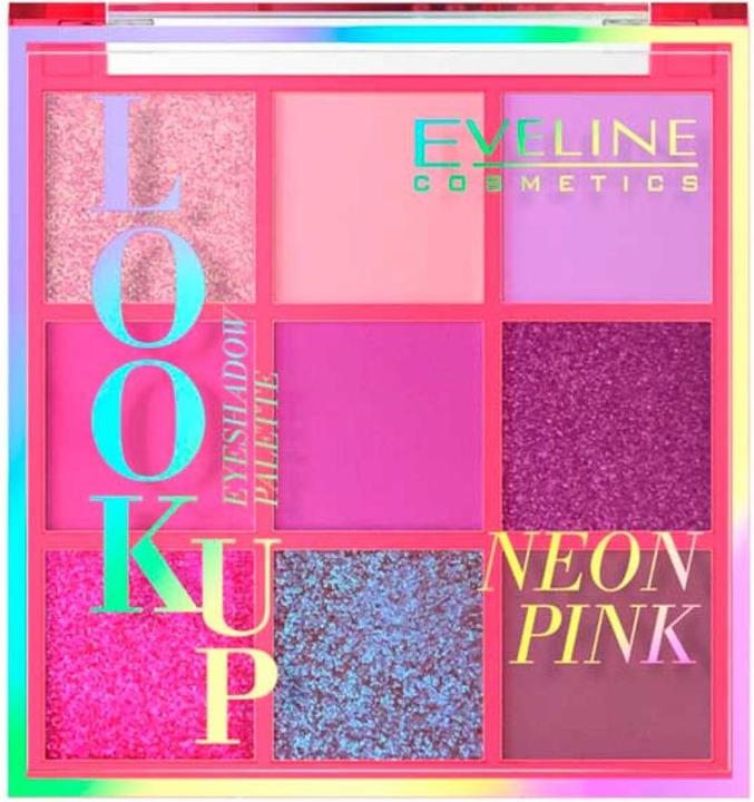 Actual product image Eveline Look Up Neon Pink Palette 9 Eye Shadows 10.8G (Neon Pink)
