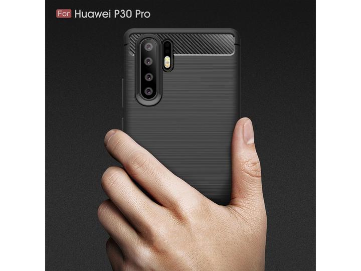 Actual product image Screenguard Huawei P30 Pro Cover Carbon Brushed Soft TPU (Huawei P30 Pro)