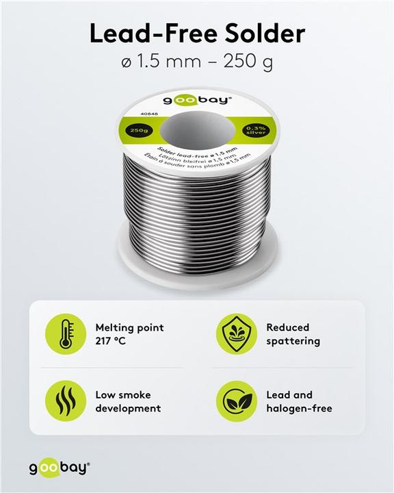 Produktbild Goobay Bleifrei löten ø 1,5 mm, 250 g 40848 (Lötspulenkit)