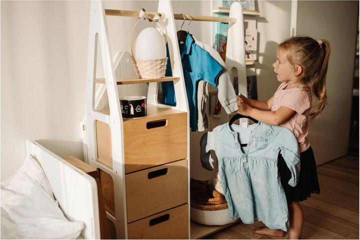 Image du produit Duck Woodworks Porte-manteau pour enfants avec tiroirs