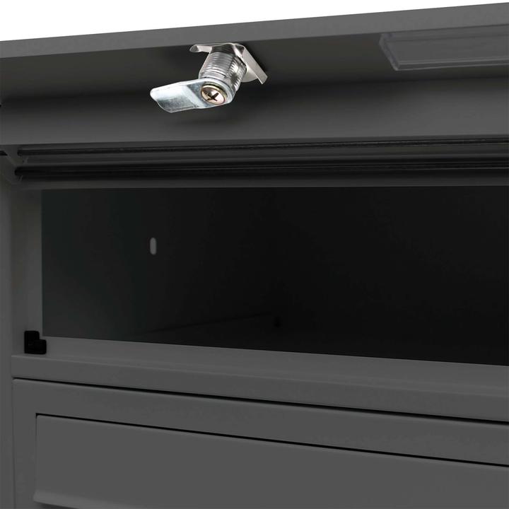 Produktbild Wiltec 3er Briefkastenanlage schwarz 513x270x1150mm Standbriefkasten Briefkasten