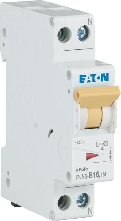 Produktbild Eaton PLN6-B16/1N-DE Leitungsschutzschalter 16A 1p+N Steckkl. B