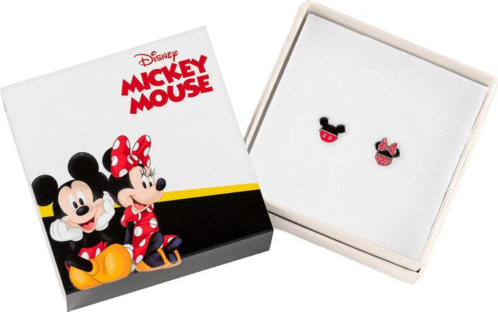 Produktbild NoName MINNIE + MICKEY - 1 Paire de Clous d'Oreilles - Laiton Argent Plaqué (Sterling Silber)
