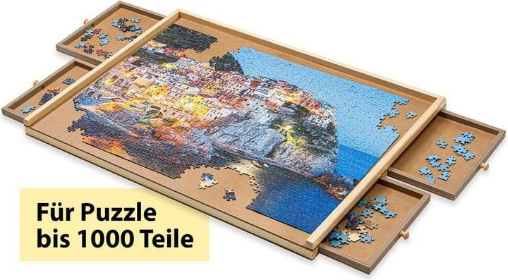 Produktbild Hermex Puzzlebrett mit Auszügen Puzzletafel Puzzleunterlage (1000 Teile)