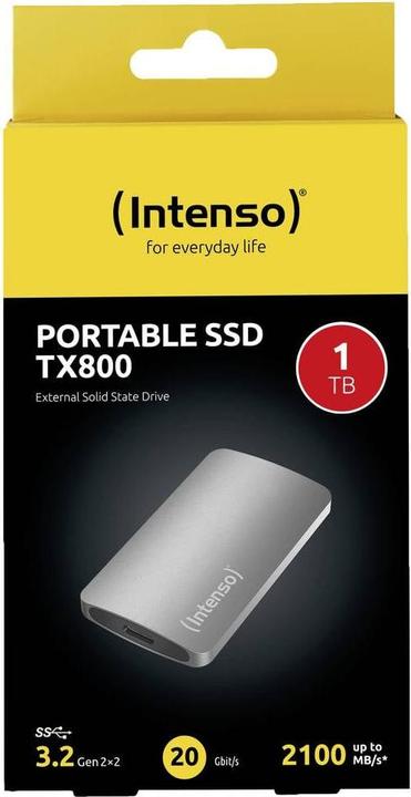 Image du produit Intenso SSD 1.0TB TX800 1.8" USB 3.2 Gen1 Anthracite (1000 Go)