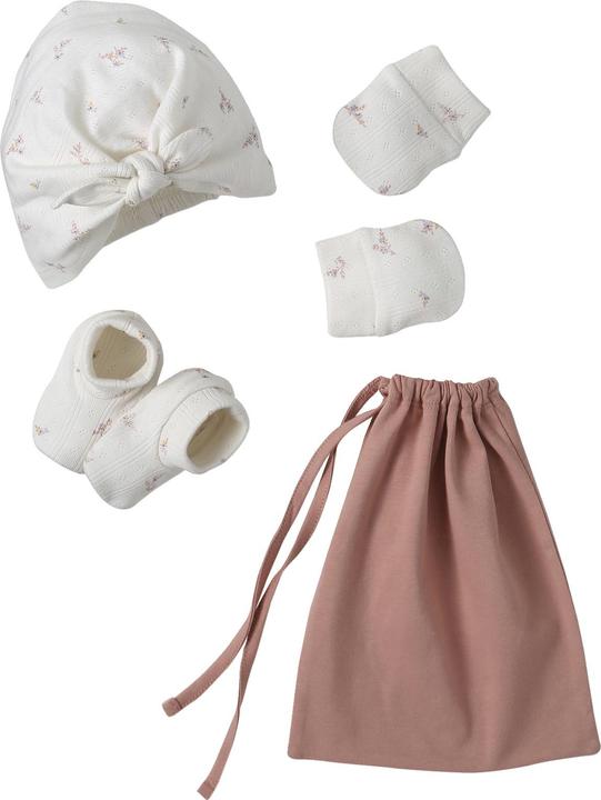 Produktbild Vertbaudet Mädchen Baby-Set: Mütze, Fäustlinge, Schühchen & Beutel
