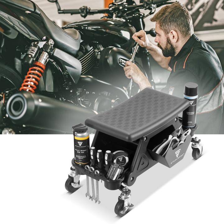 Produktbild Stahlwerk Werkstatthocker WRS-185 mit 185 kg Tragkraft Werkstattsitz Rollhocker (1 x)