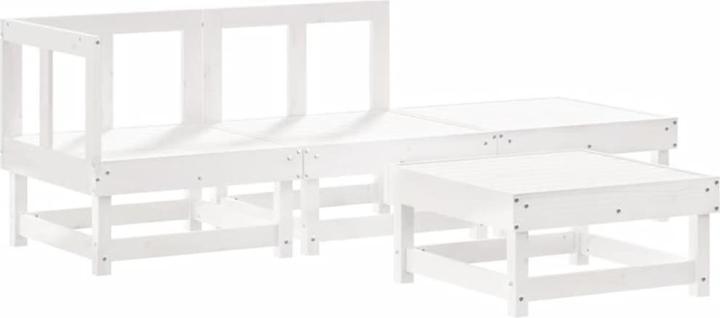 Actual product image VidaXL 4-tlg. Garten-Lounge-Set Weiss Massivholz Kiefer,Farbe