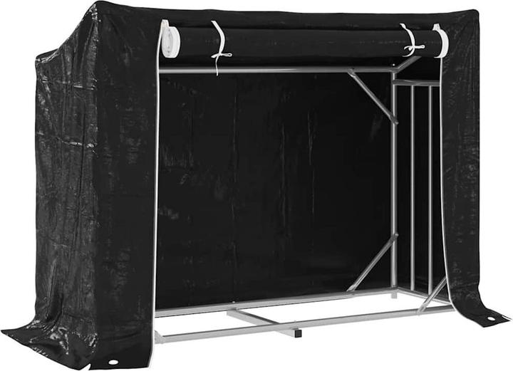 Image du produit VidaXL Étagère à bois de chauffage avec protection contre la pluie 151x60,5x110,5 cm Acier galvanisé