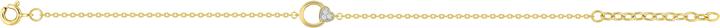 Actual product image Lara Gold plated BRACELET - BICOLOR - ZIRCONIA - HEART - 16+3 CM (19 cm)