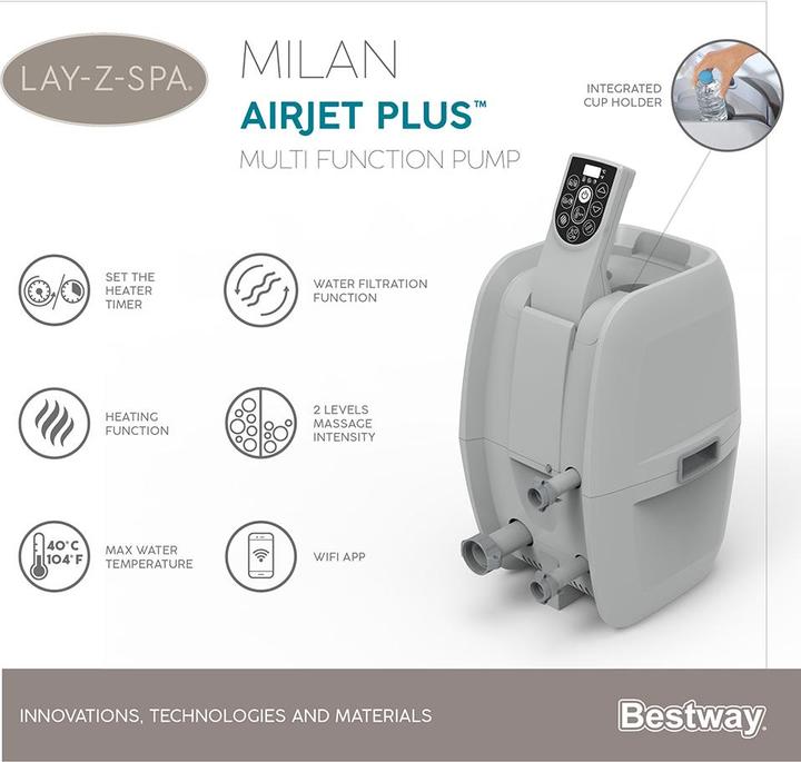 Actual product image Bestway Lay-Z-Spa Milan AirJet Plus (6 pers.)
