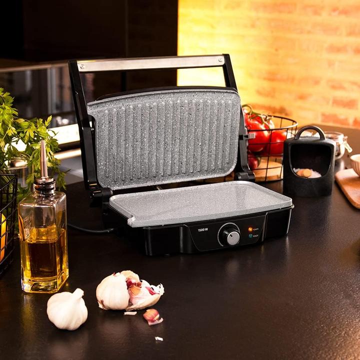 Image du produit Cecotec Grill électrique Rock'n Grill 1500 Stone Ceramic Mix&Grill (Noir/Gris)