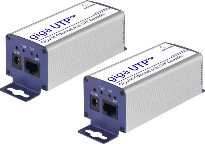 Produktbild Renkforce Gigabit Netzwerkverlängerung mit PoE über Netzwerkkabel/2-Draht bis 500 m (2er Set)