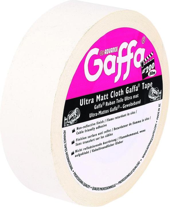 Advance Nastro Gaffer, bianco, ultra opaco, 5 cm x 50 m (50 mm)