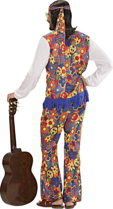 Image du produit Widmann HIPPIE MAN (Hemd mit Weste, Hose, Kopftuch, Kette mit Peacezeichen), L (L)