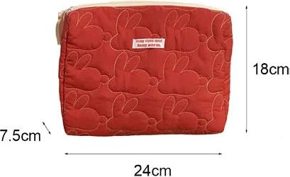 Produktbild Only-Bags.Store Gesteppte Baumwolle Flip Kosmetiktasche Fälle Makeup Pouch Travel Organizer Lagerung Taschen mit