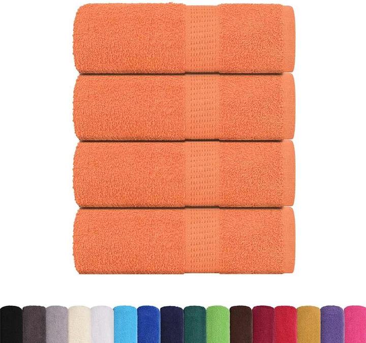 Actual product image VidaXL Soap cloths 4 pcs. Orange 30x30 cm 360 g/m² 100% cotton cloth Towel (30 x 30 cm)