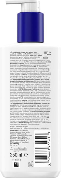 Immagine prodotto Neutrogena Lozione per il corpo Olio di Idratazione Profonda 250 ml (Lozione corpo, 250 ml)
