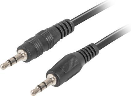 Actual product image Lanberg CA-MJMJ-10CC-0012-BK, 3.5mm, Male, 3.5mm, Male, 1.2 m, Black (1.20 m)