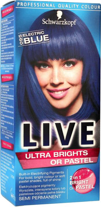 Actual product image Schwarzkopf Live Ultra Brights or Pastel hair dye 095 Electric Blue (095 Electric Blue)