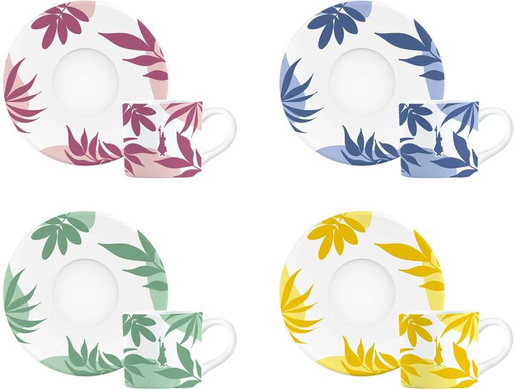 Immagine prodotto Bialetti Primavera Zestaw 4 filiżanek ze spodkiem (4 sztuki) (90 ml, 4 x)