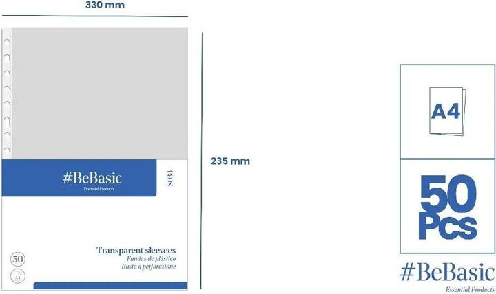 Produktbild BeBasic Klarsichthüllen für A4-Ordner, 50 Stück (A4, 50 x)
