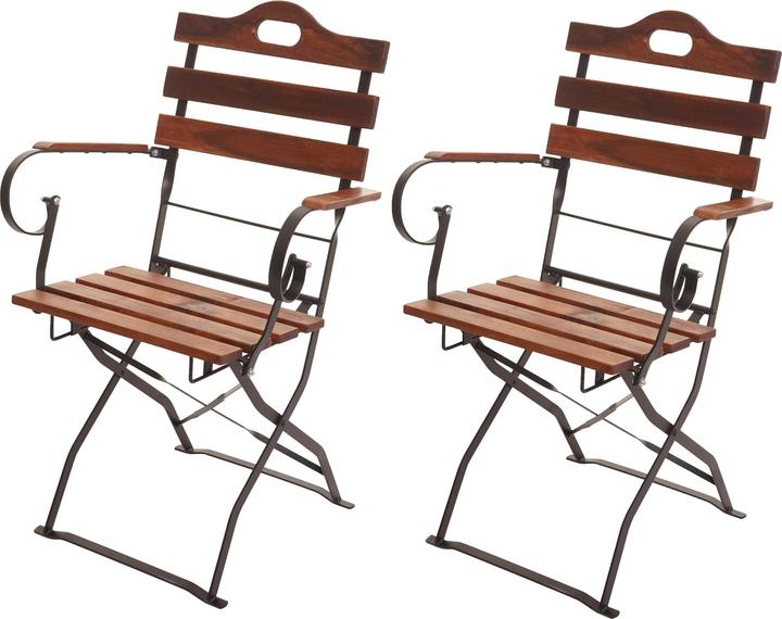 Actual product image Swisshandel24 2x Beer garden chair, folding chair garden chair, gastronomy quality acacia FSC-certified - brown