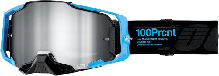 100% ARMEGA Goggle Barely 2 - Mirror Silver Lens (black blue*, Mirror Silver Lens)