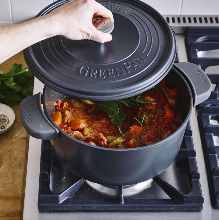 Actual product image Greenpan Featherweights Stoofpot met keramische antikleeflaag met deksel 26cm (26 cm, Casserole + Stewpot, Aluminium)