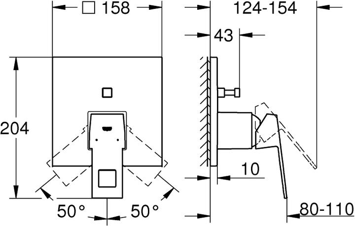 Actual product image Grohe Eurocube single lever bath mixer
