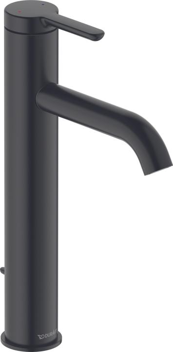 Produktbild Duravit Einhebel-Waschtischmischer C.1 L m Zugstangen-Ablaufgarnitur schwarz matt