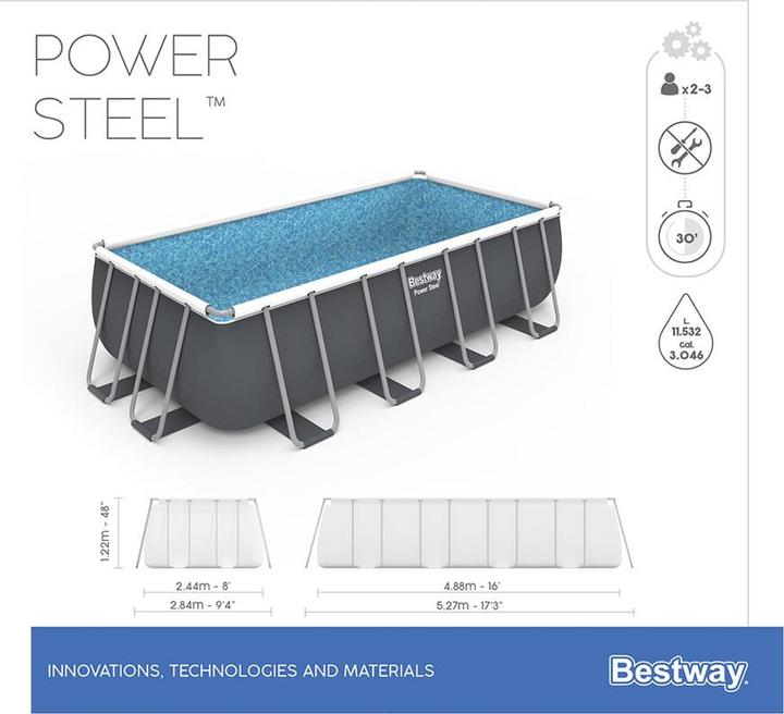 Actual product image Bestway Steel Pro MAX Frame Pool Komplet t-Set (488 x 244 x 122 cm)