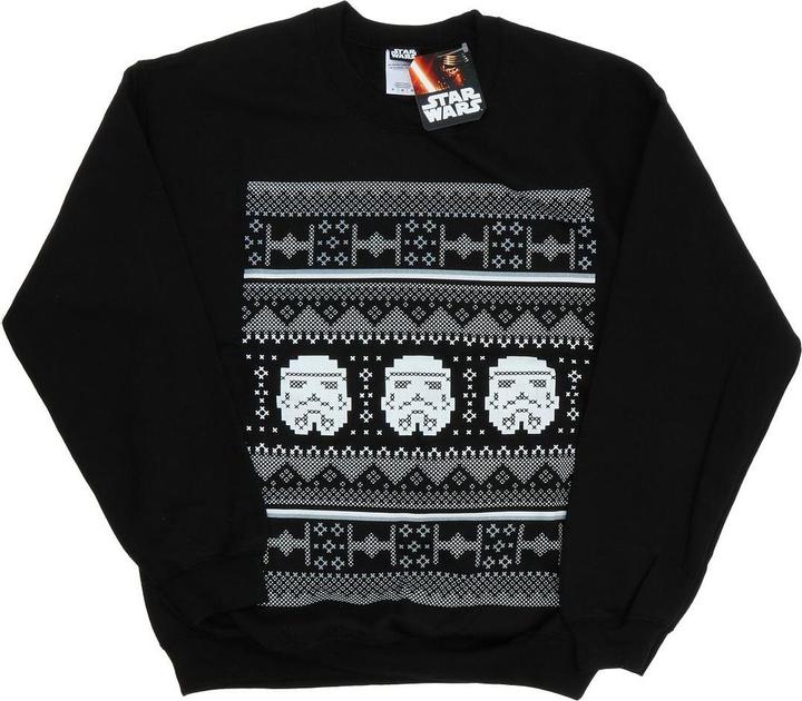 Star Wars Stormtrooper Helmet Christmas Fair Isle Sweatshirt