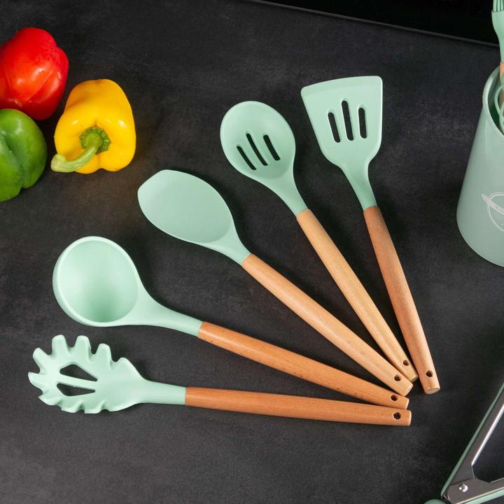 Produktbild Intirilife 12-teiliges Küchenutensilien Set mit Zange Schneebesen Pfannenwender
