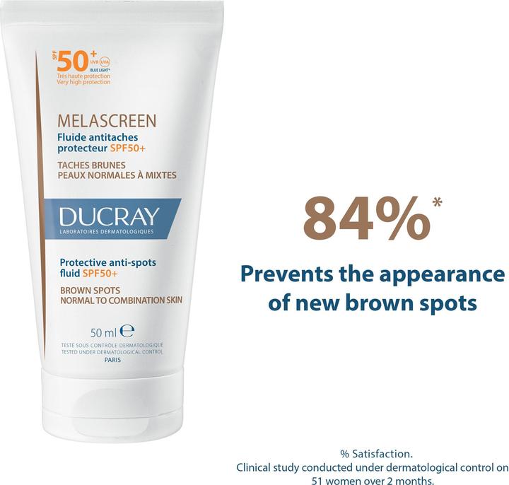 Produktbild Ducray Melascreen Schützendes Fluid gegen Flecken (50 ml, Gesichtsfluid, SPF 50+)