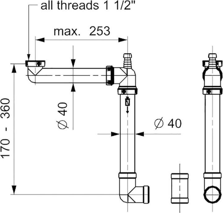 Produktbild Reginox Raumspar-Siphon Panama 40 mm