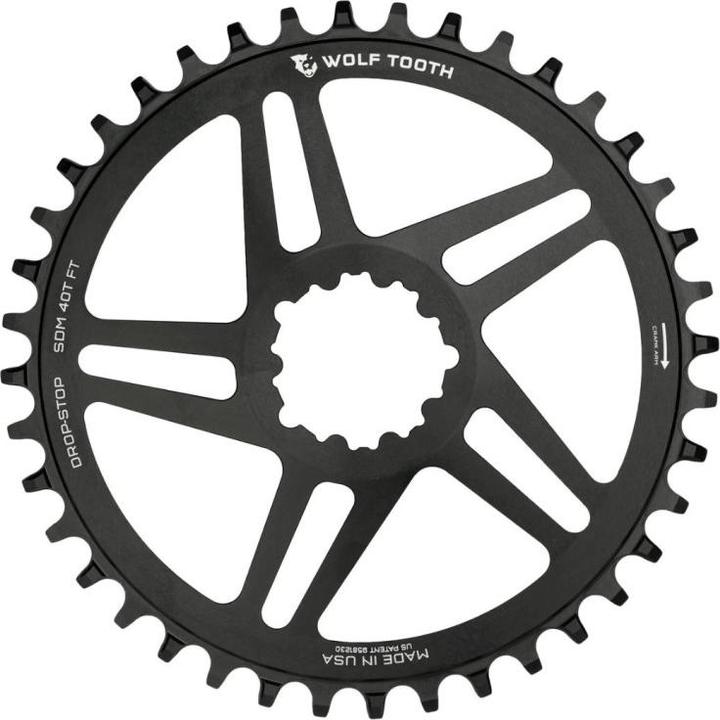 Actual product image Wolf Tooth SRAM BB30 Short Spindle Direct Mount chainring, 30 t., Drop-Stop B, black (30)