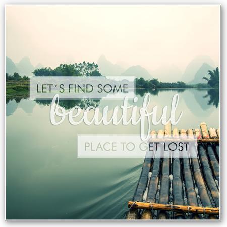 Actual product image Trenddeko Let's find some beautiful Place - square (20 x 20 cm)
