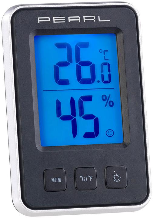 Actual product image Pearl Pack of 2 Digital Thermometer/Hygrometer with Large Backlit LCD