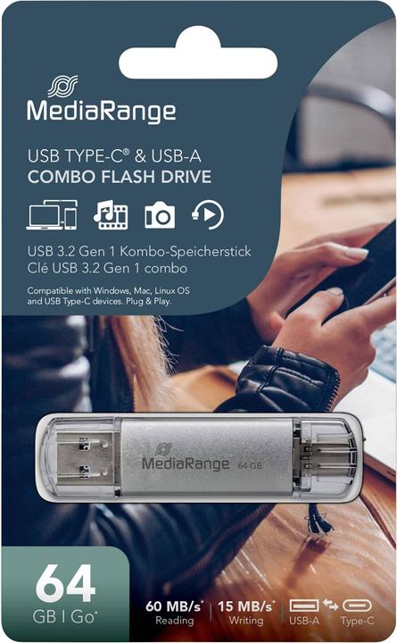 Produktbild MediaRange MR936 (64 GB, USB 3.0, USB-A, USB-C)
