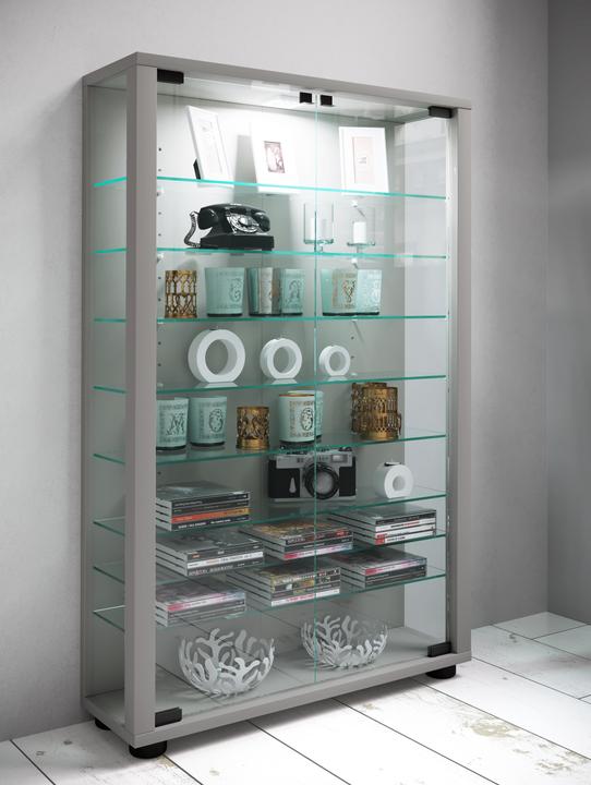 Image du produit VCM Stand de collection Vitrine bois verre Lumo Mini (59 x 18 x 90 cm)