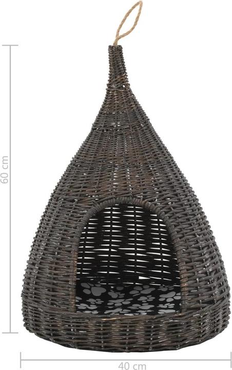 Immagine prodotto VidaXL Franni (60 cm, Grigio (cesto) + bianco e nero (cuscini))